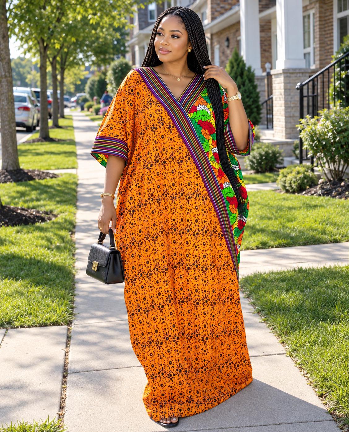 Ankara Boubou Dress | African Print Kaftan, Party Gown