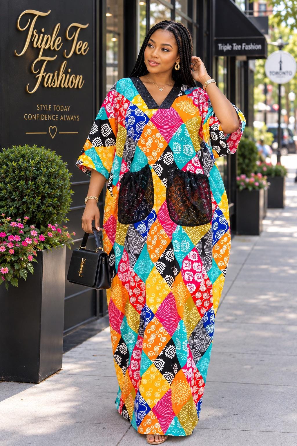 Ankara Boubou Dress | African Print Kaftan, Party Gown