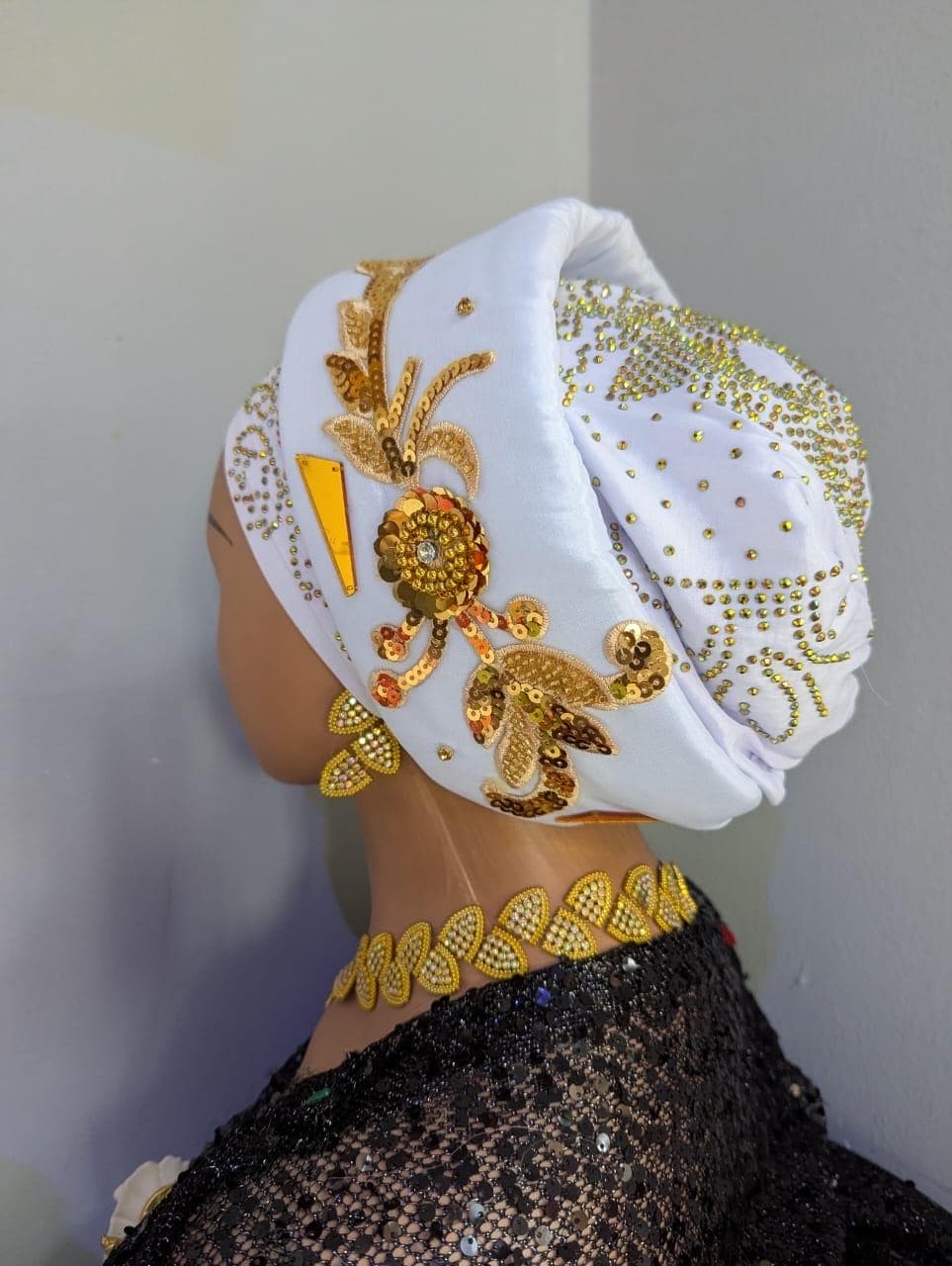 Luxury Duchess Silk Turban Hat | Pre-tied, Crystal Embellished