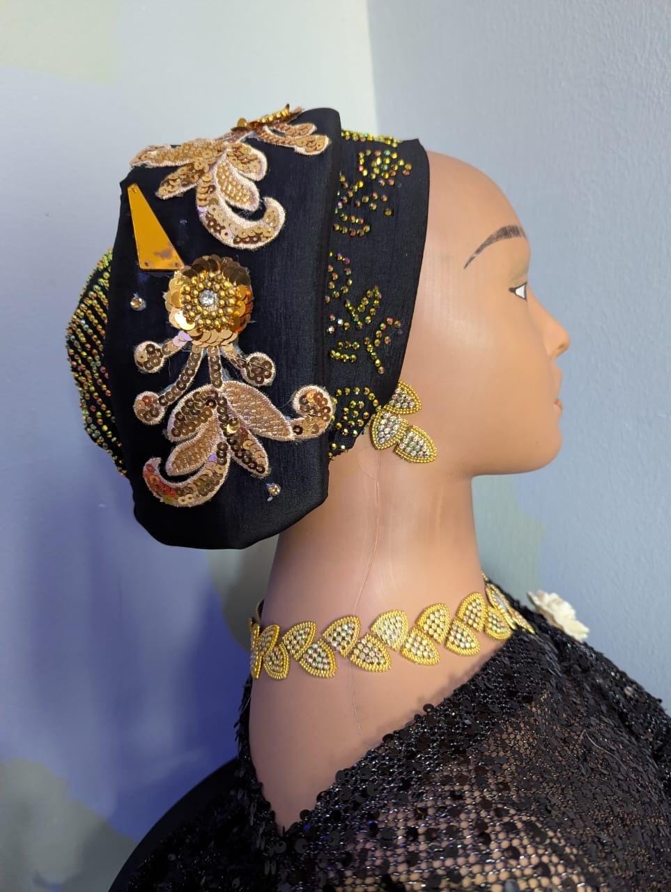 Luxury Duchess Silk Turban Hat | Pre-tied, Crystal Embellished