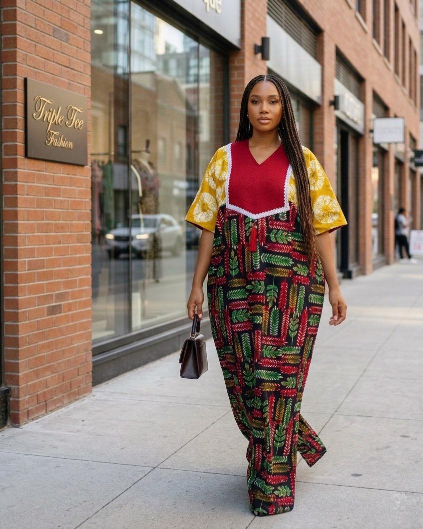 African Ankara Brocade dress| danshiki | Kaftan| Handmade African print dress | Nigerian made | Tie and Dye | Boubou| Rich aunty| Ankara
