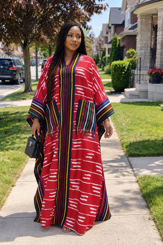 Handmade Ankara Brocade Kaftan Dress | African Print Boubou