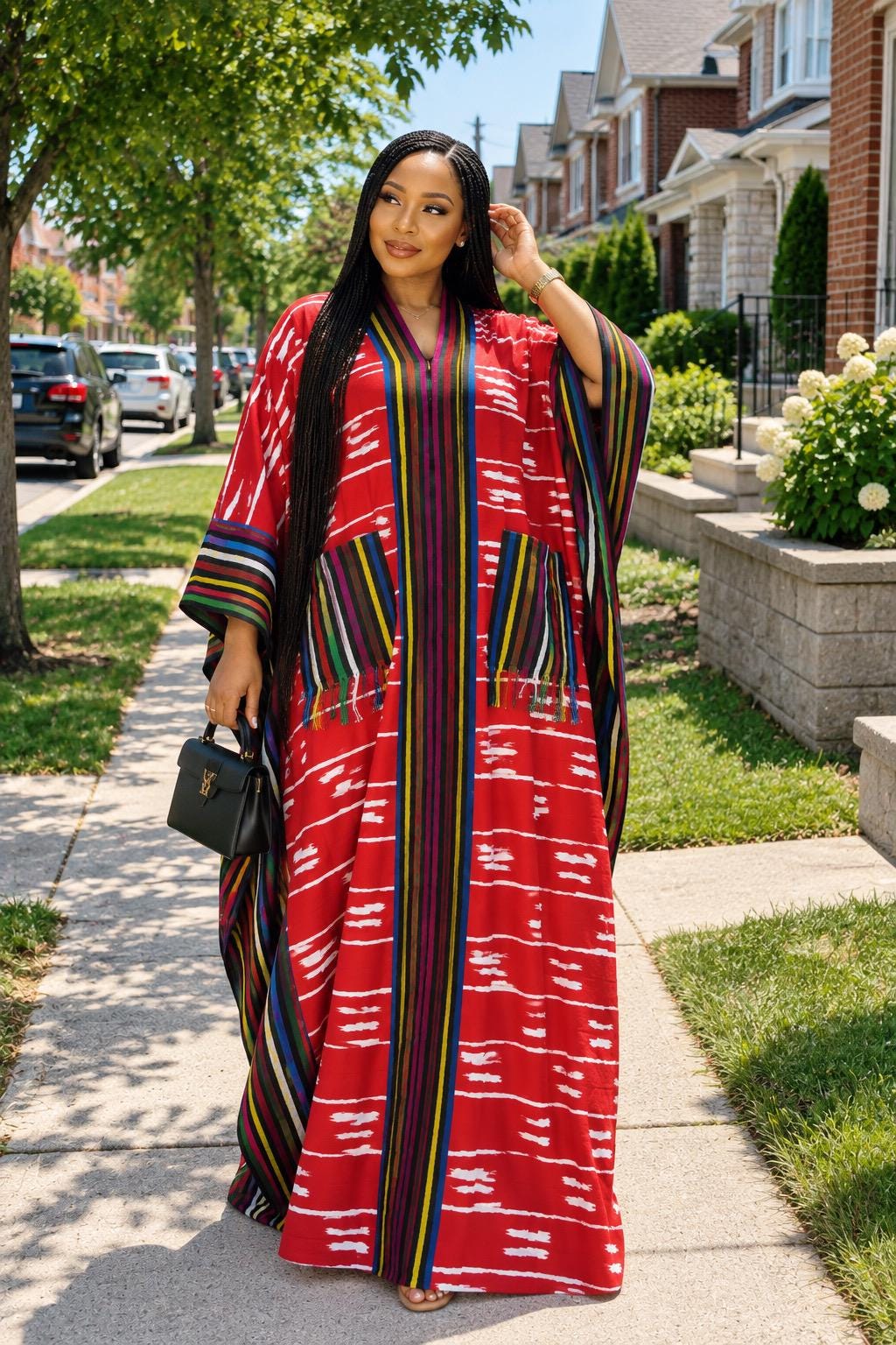 Handmade Ankara Brocade Kaftan Dress | African Print Boubou