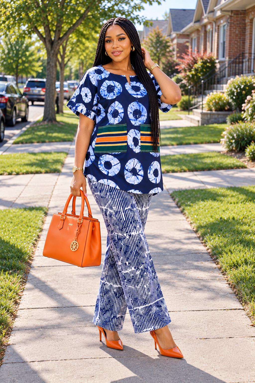 African Ankara Two Piece Set for Women, Aso Oke Long Top & Wide Leg Pants, African Print Pant Set, Plus Size Ankara Outfit, Matching Set