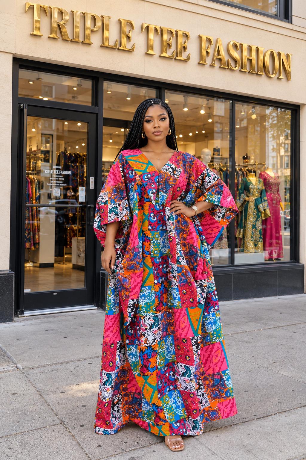 Ankara Boubou Dress | African Print Kaftan, Party Gown