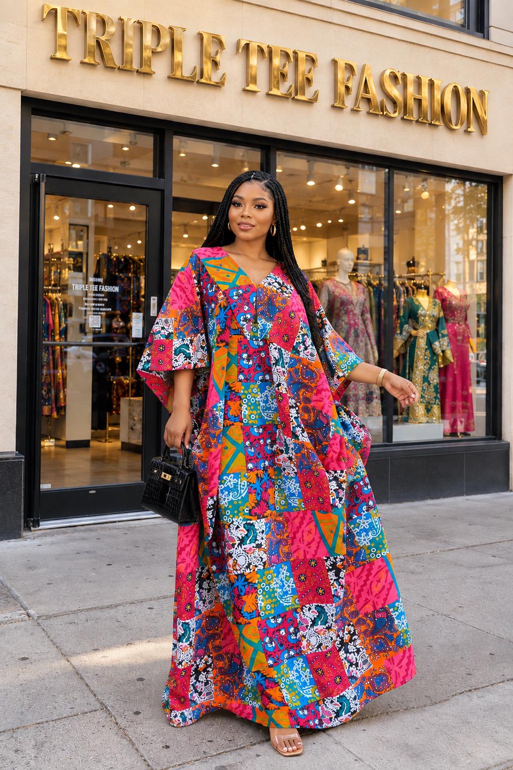 Ankara Boubou Dress | African Print Kaftan, Party Gown