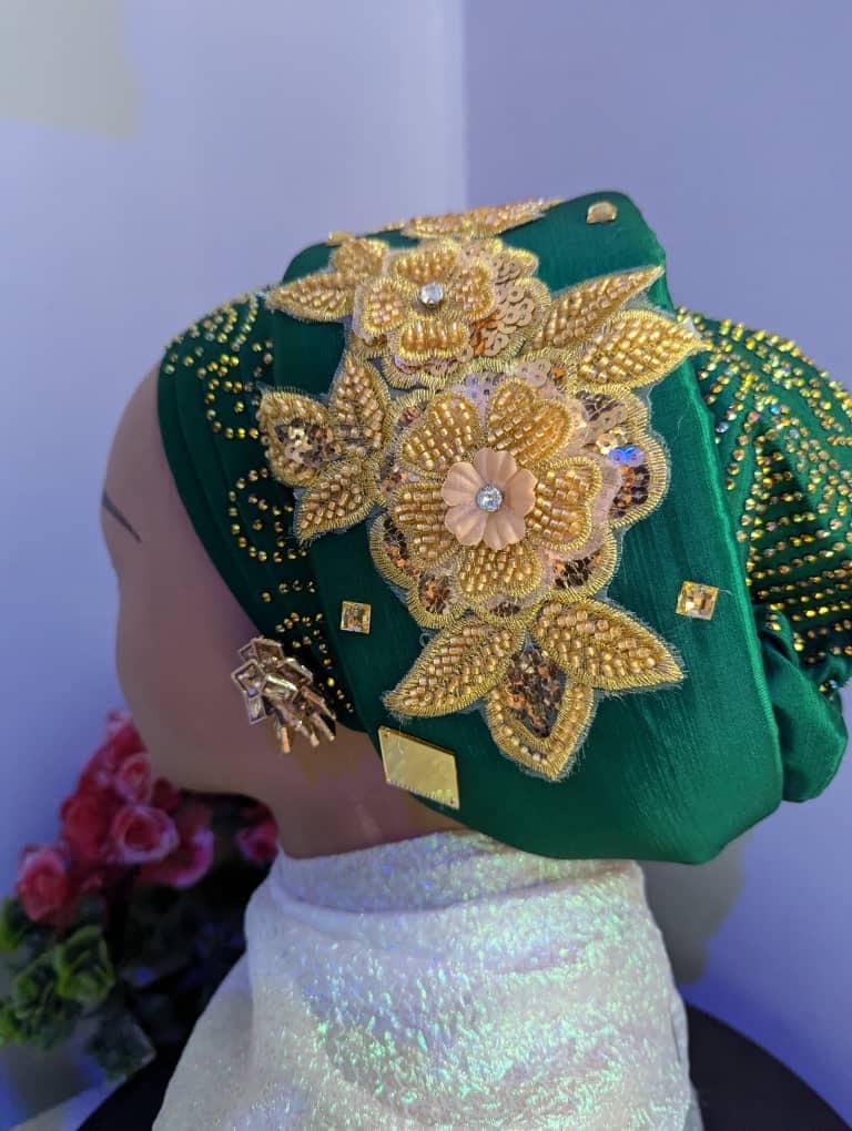 Luxury Duchess Silk Turban Hat | Pre-tied, Crystal Embellished