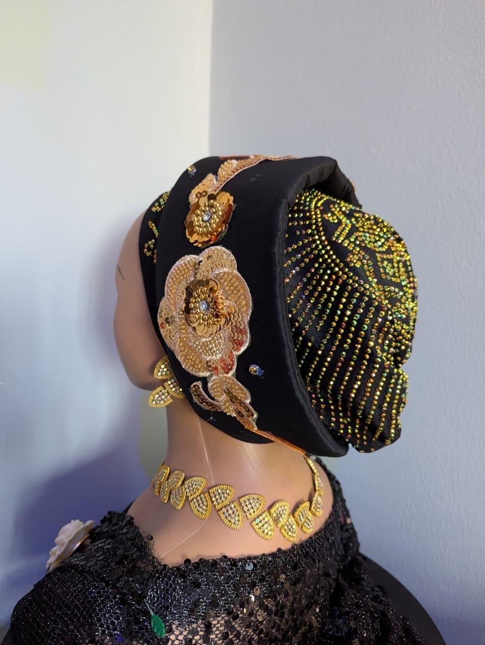 Luxury Duchess Silk Turban Hat | Pre-tied, Crystal Embellished