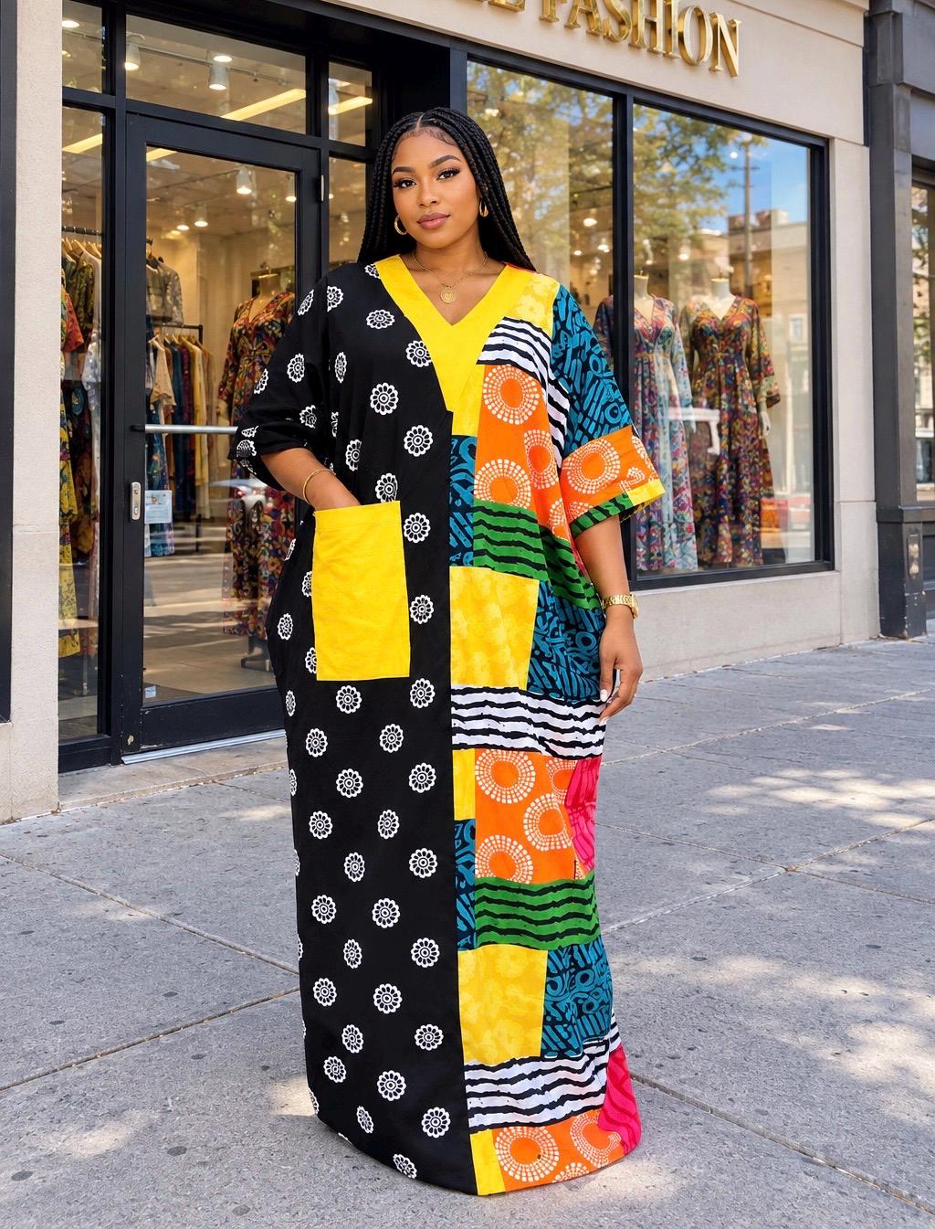 African Ankara Brocade dress| danshiki | Kaftan| Handmade African print dress | Nigerian made | Tie and Dye | Boubou| Rich aunty| Ankara