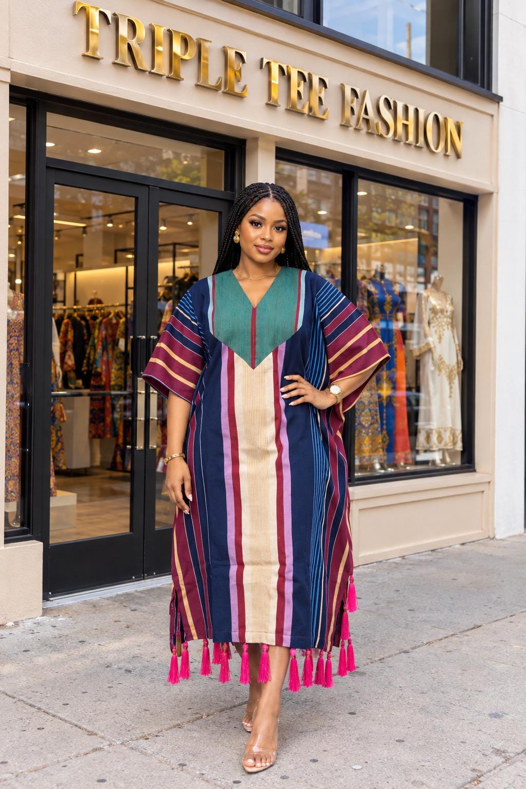 Handmade Aso Oke Boubou Gown | Nigerian Kaftan Dress