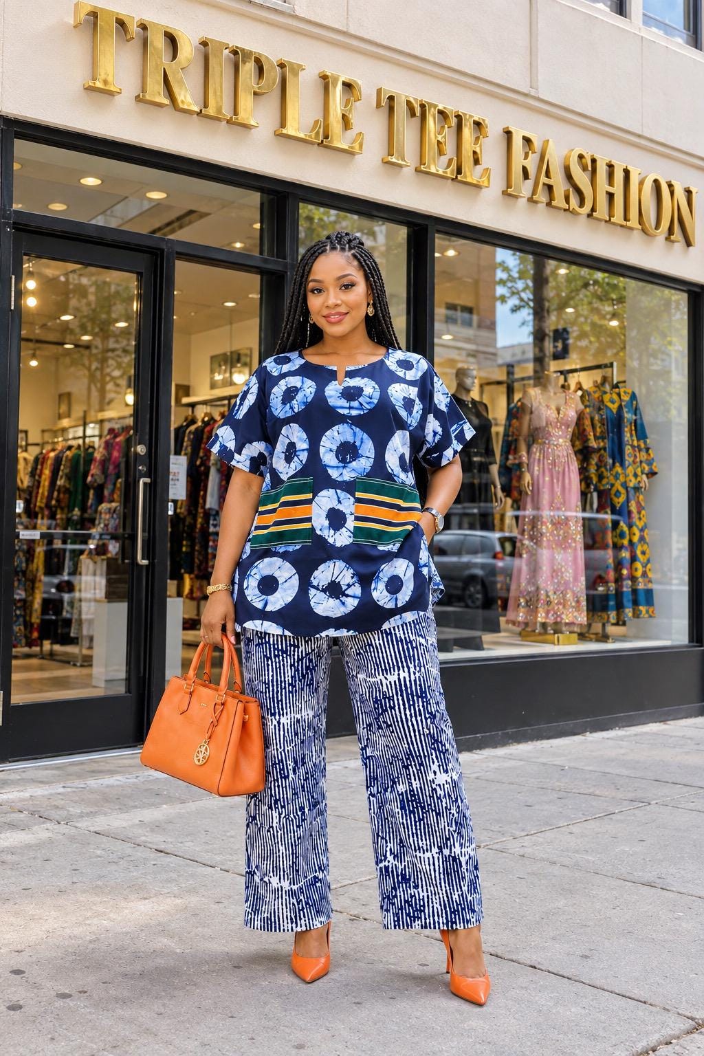 African Ankara Two Piece Set for Women, Aso Oke Long Top & Wide Leg Pants, African Print Pant Set, Plus Size Ankara Outfit, Matching Set