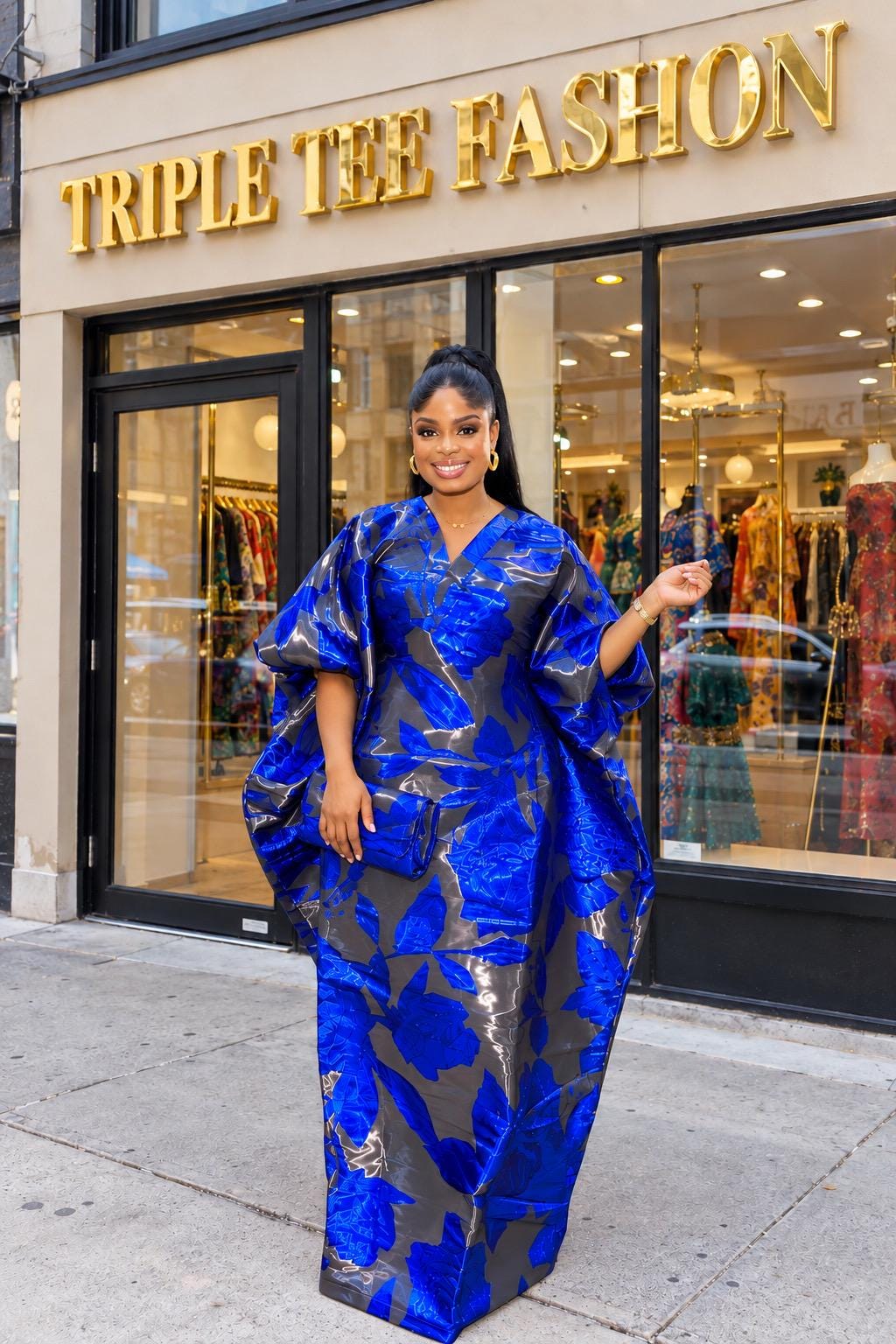 Luxury African Boubou Dress for Women, Iridescent Brocade Kaftan, One Size Free Size Maxi Gown, Inner Belt Waist, African Wedding Dress