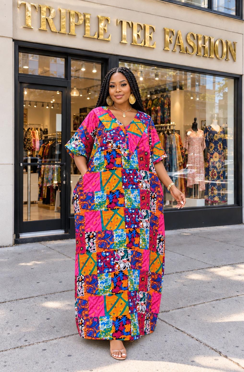 Ankara Boubou Dress | African Print Kaftan, Party Gown