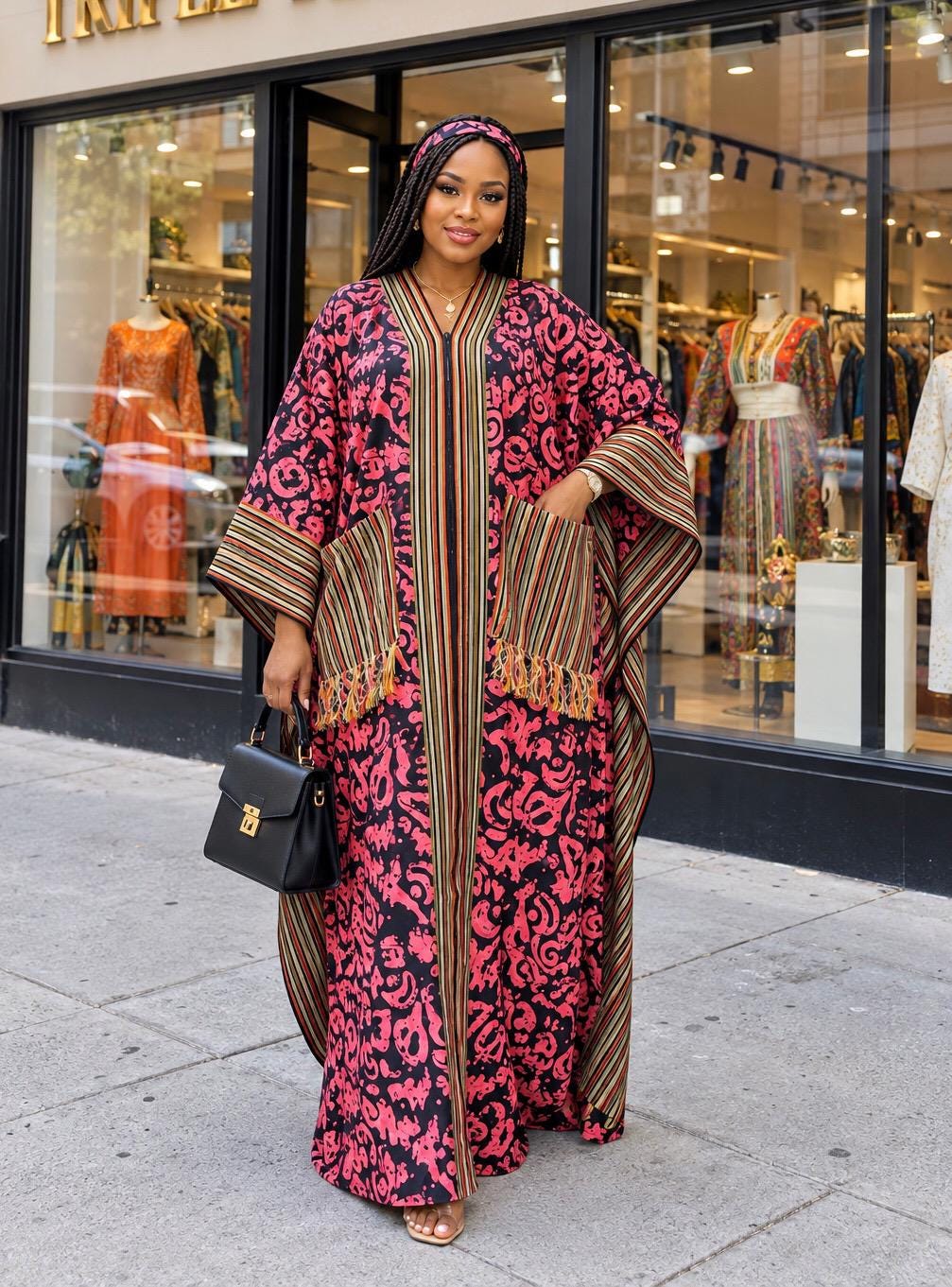 Handmade Ankara Brocade Kaftan Dress | African Print Boubou
