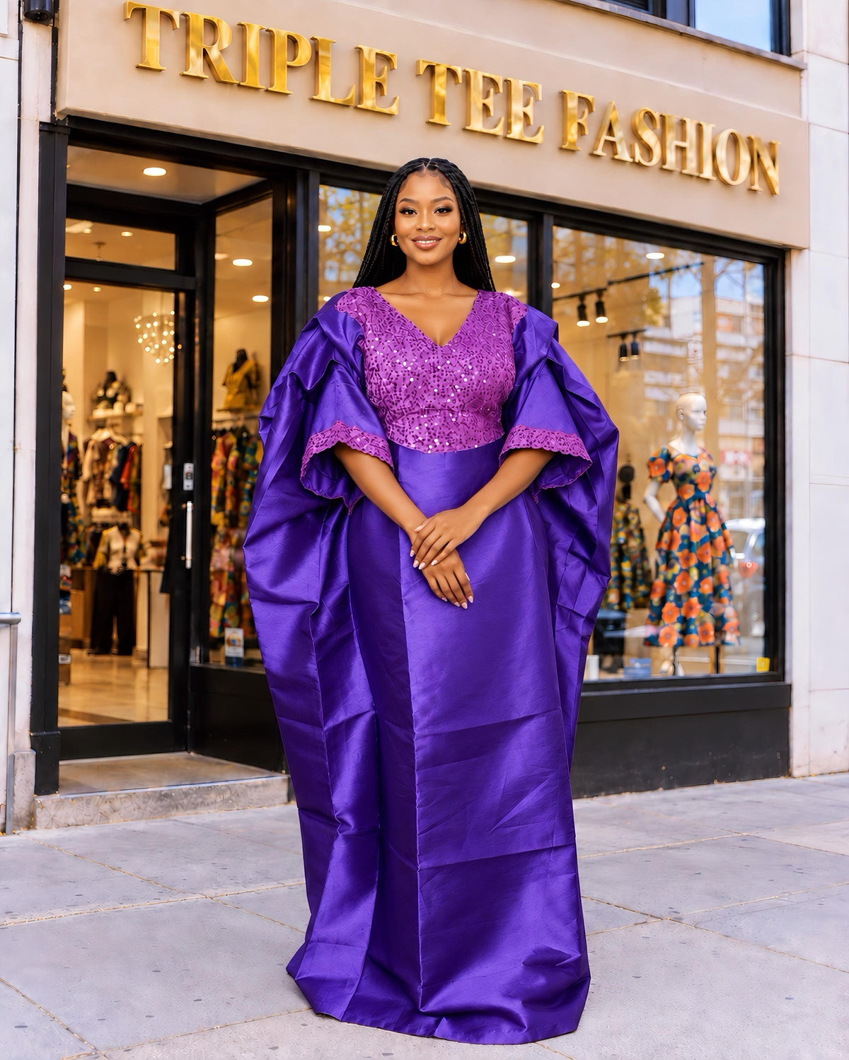 African dress| danshiki | Kaftan| Jalabiya| Rich aunty | Nigerian dress| Party dress| One size fits all| Mikado sequin boubou| Rich aunty