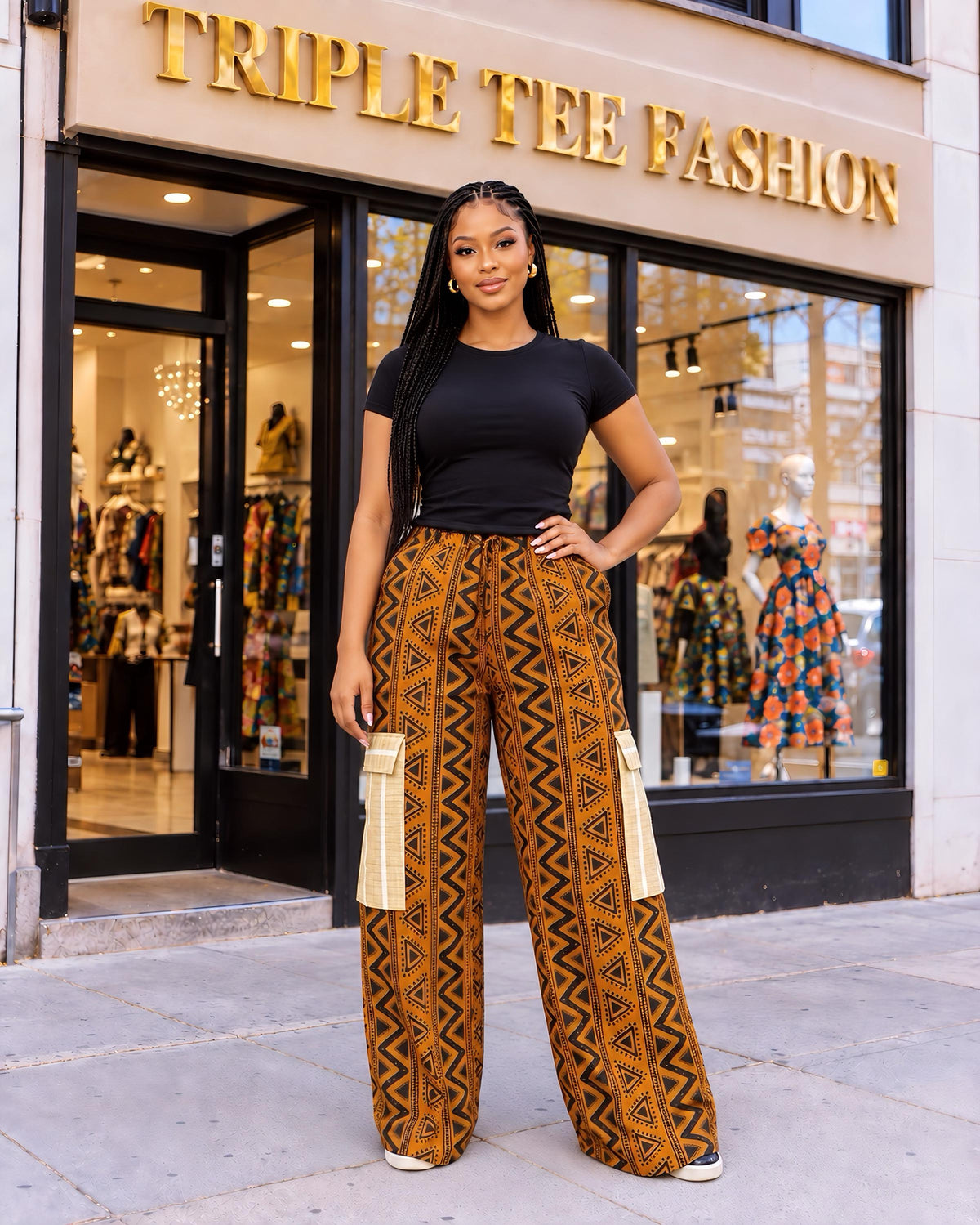 Luxury Ankara & Aso Oke Pants for Women | High Waist African Print Trousers | Ready to Wear Afrocentric Fashion