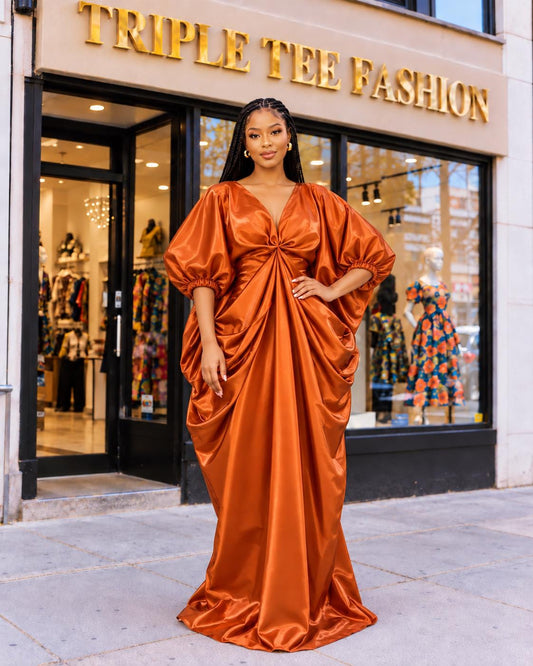 Liquid Mikado Boubou Kaftan | Nigerian Party Dress