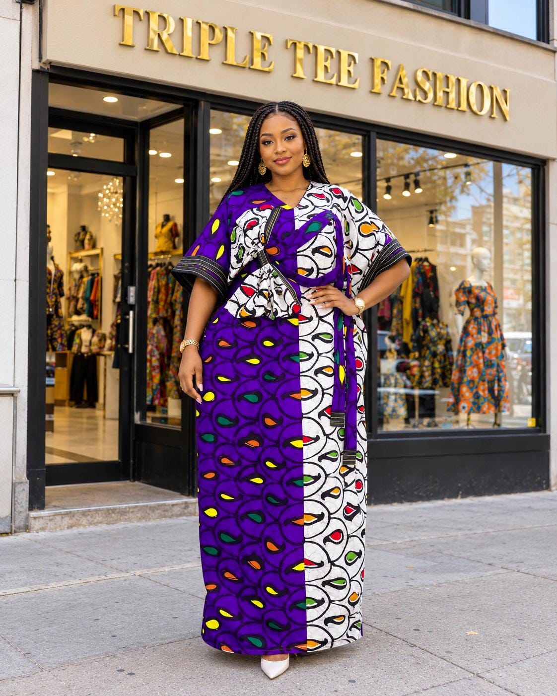 Ankara Boubou Dress | African Print Kaftan, Party Gown