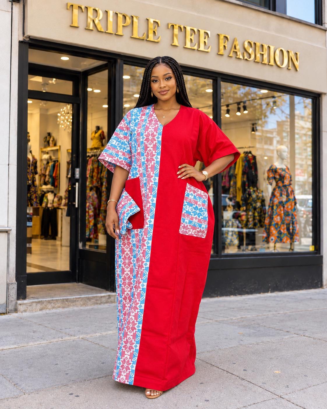 Akwete Aso Oke Boubou Dress with Scarf | African Kaftan, Traditional Nigerian Wear