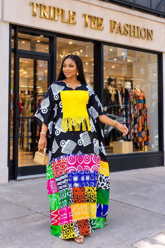 African Ankara Brocade dress| danshiki | Kaftan| Handmade African print dress | Nigerian made | Tie and Dye | Boubou| Rich aunty| Ankara