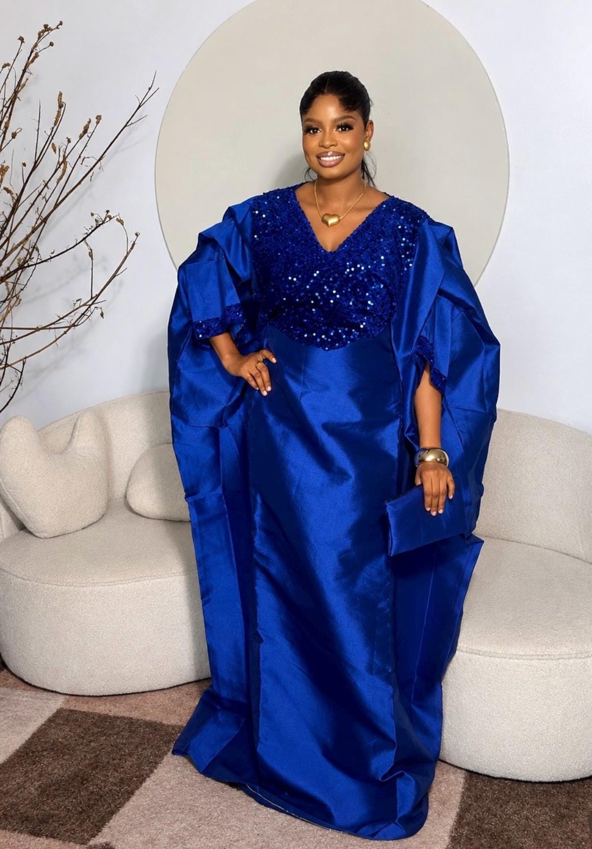 African dress| danshiki | Kaftan| Jalabiya| Rich aunty | Nigerian dress| Party dress| One size fits all| Mikado sequin boubou| Rich Aunty