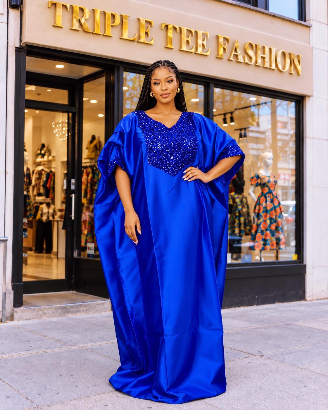 African dress| danshiki | Kaftan| Jalabiya| Rich aunty | Nigerian dress| Party dress| One size fits all| Mikado sequin boubou| Rich Aunty