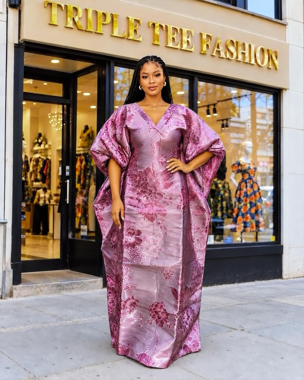 Luxury African Boubou Dress for Women, Iridescent Brocade Kaftan, One Size Free Size Maxi Gown, Inner Belt Waist, African Wedding Dress
