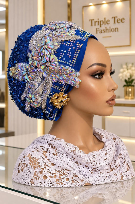 Luxury Crystal Duchess Silk Turban | Pre-Tied Headtie