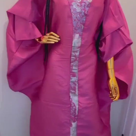 Mikado Brocade Boubou Dress | African Kaftan, One Size Fits All