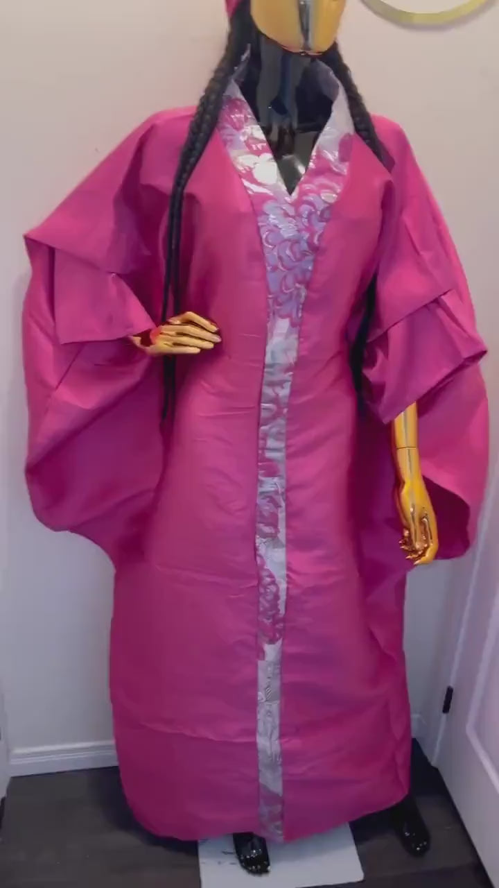 Mikado Brocade Boubou Dress | African Kaftan, One Size Fits All