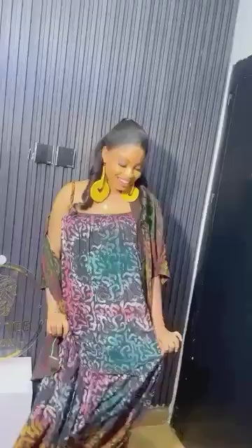 African Adire two pieces dress boubou | Kaftan| African print dress | Nigerian made | Wedding Party dress| Boubou | Rich aunty vibes