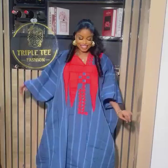 Handmade Aso Oke Boubou Gown | Tinko Embroidery, African Kaftan