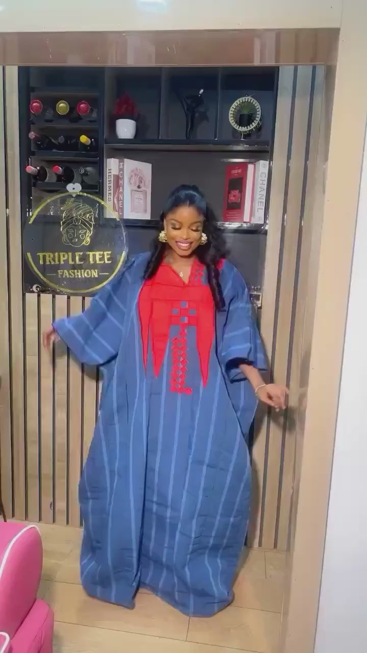 Handmade Aso Oke Boubou Gown | Tinko Embroidery, African Kaftan