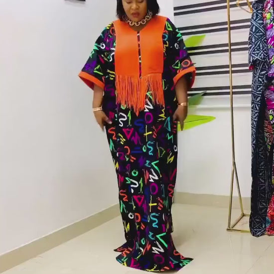 African Ankara dress | Adire long danshiki | Kaftan| Jalabiya| Rich aunty | Nigerian dress| Party dress| One size fits all| plus size boubou