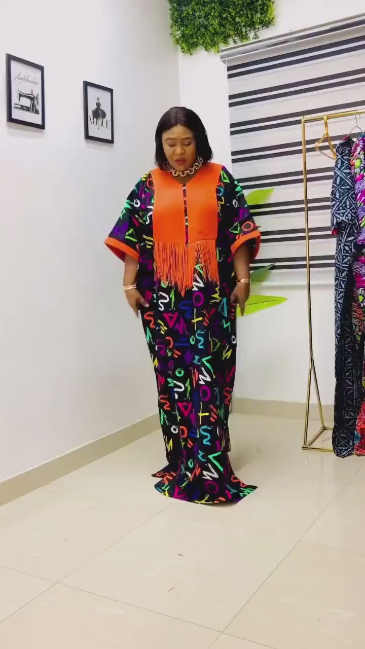 African Ankara dress | Adire long danshiki | Kaftan| Jalabiya| Rich aunty | Nigerian dress| Party dress| One size fits all| plus size boubou