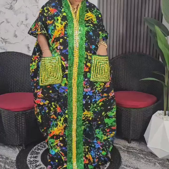 African Ankara Boubou dress| Kaftan| Handmade African print dress | Nigerian made | Tie and Dye | Boubou| Rich aunty| Bubu