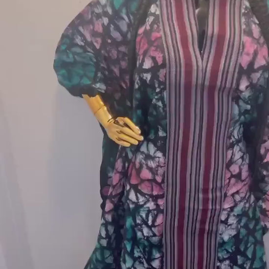 African Adire Batik Boubou dress |Inner belt bubu Kaftan| Handmade African print dress | Nigerian made | Tie and Dye | Rich aunty| Ankara