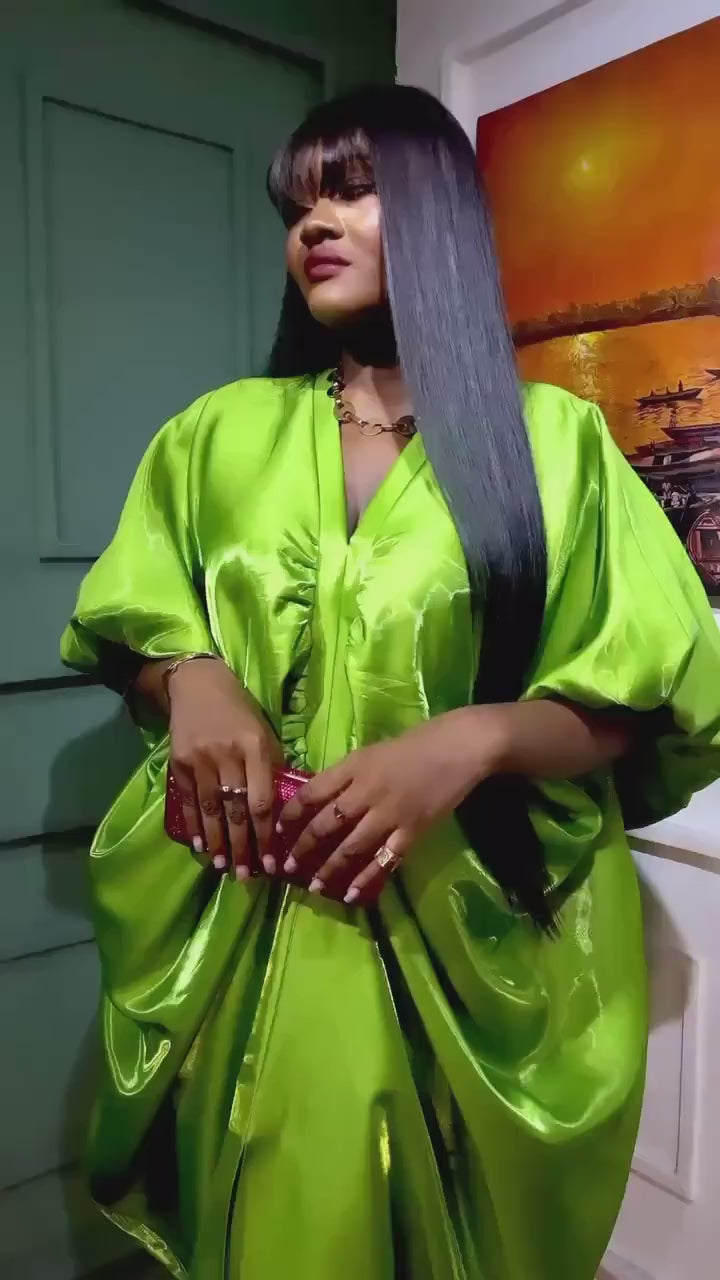 African Liquid Mikado Boubou Dress | Nigerian Kaftan