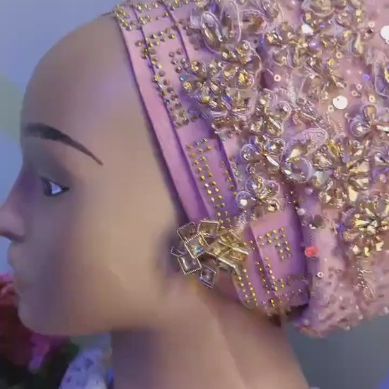 Luxury Turban Hat for Ladies| Pre tied Hat| Zara cap| Eid |Pre styled Head Tie| Ready To Wear Turban Headtie| African Auto cap| Muslim Women
