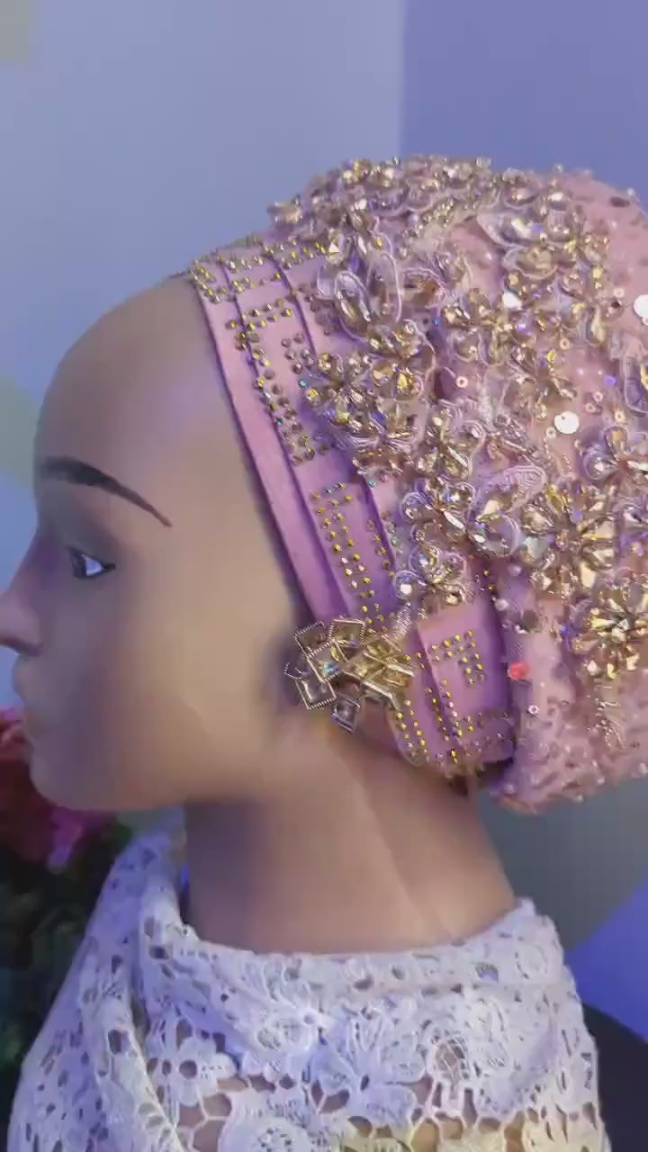 Luxury Turban Hat for Ladies| Pre tied Hat| Zara cap| Eid |Pre styled Head Tie| Ready To Wear Turban Headtie| African Auto cap| Muslim Women