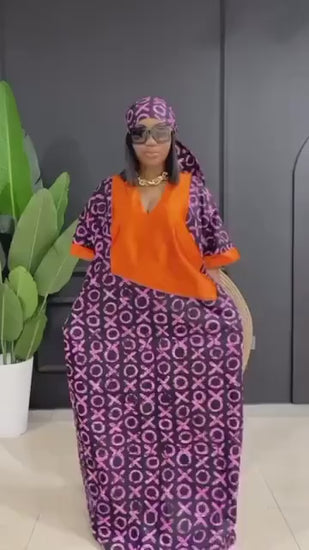 African Print Boubou Dress | Ankara Kaftan, Cotton Maxi