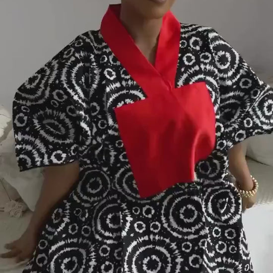 Handmade African Ankara Brocade Kaftan Dress | Nigerian Design