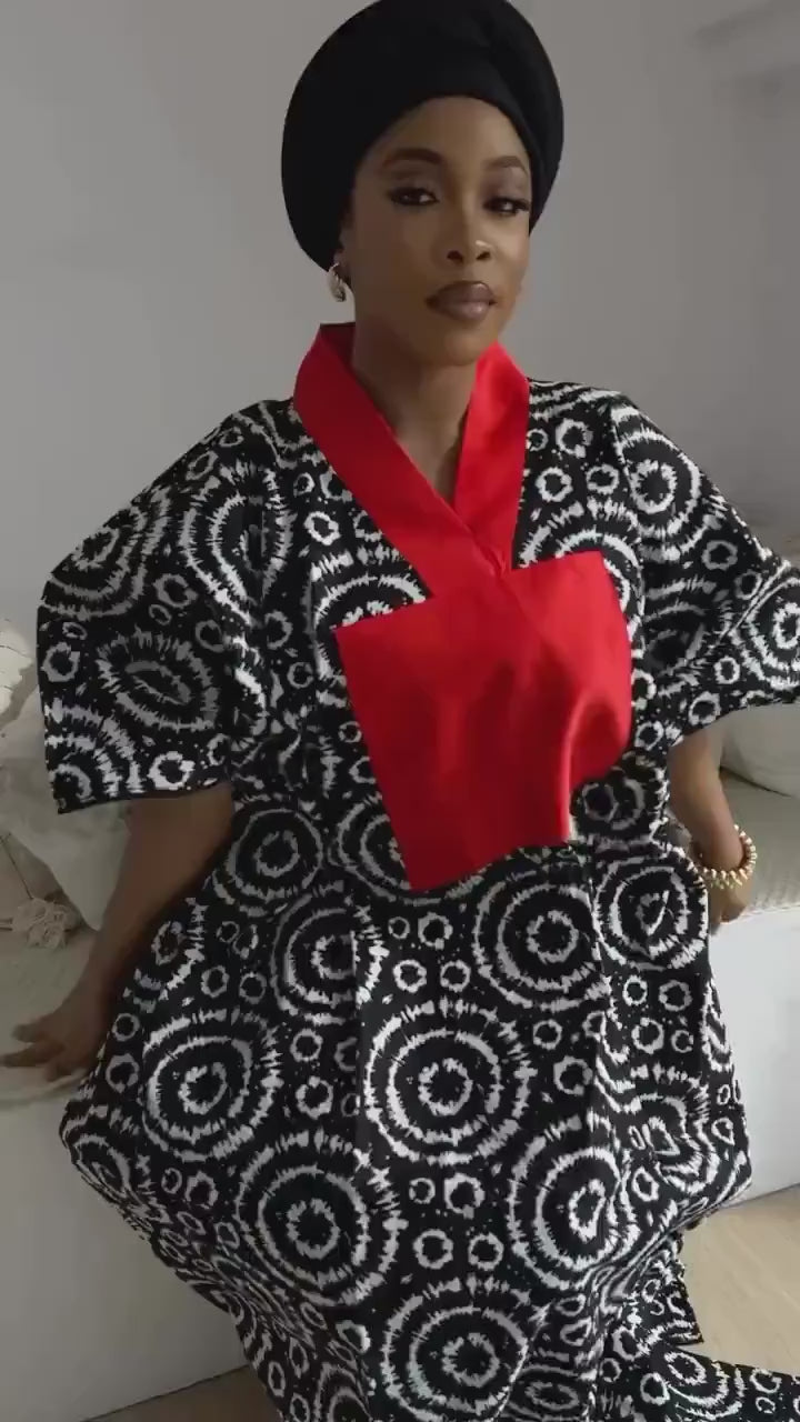Handmade African Ankara Brocade Kaftan Dress | Nigerian Design