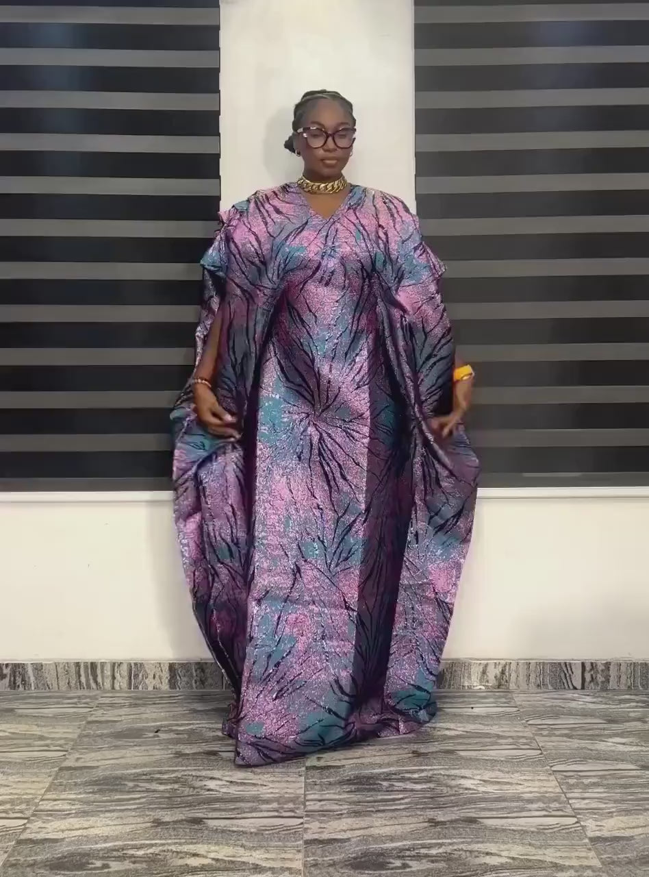 African Brocade Boubou Dress | Party Kaftan Jalabiya
