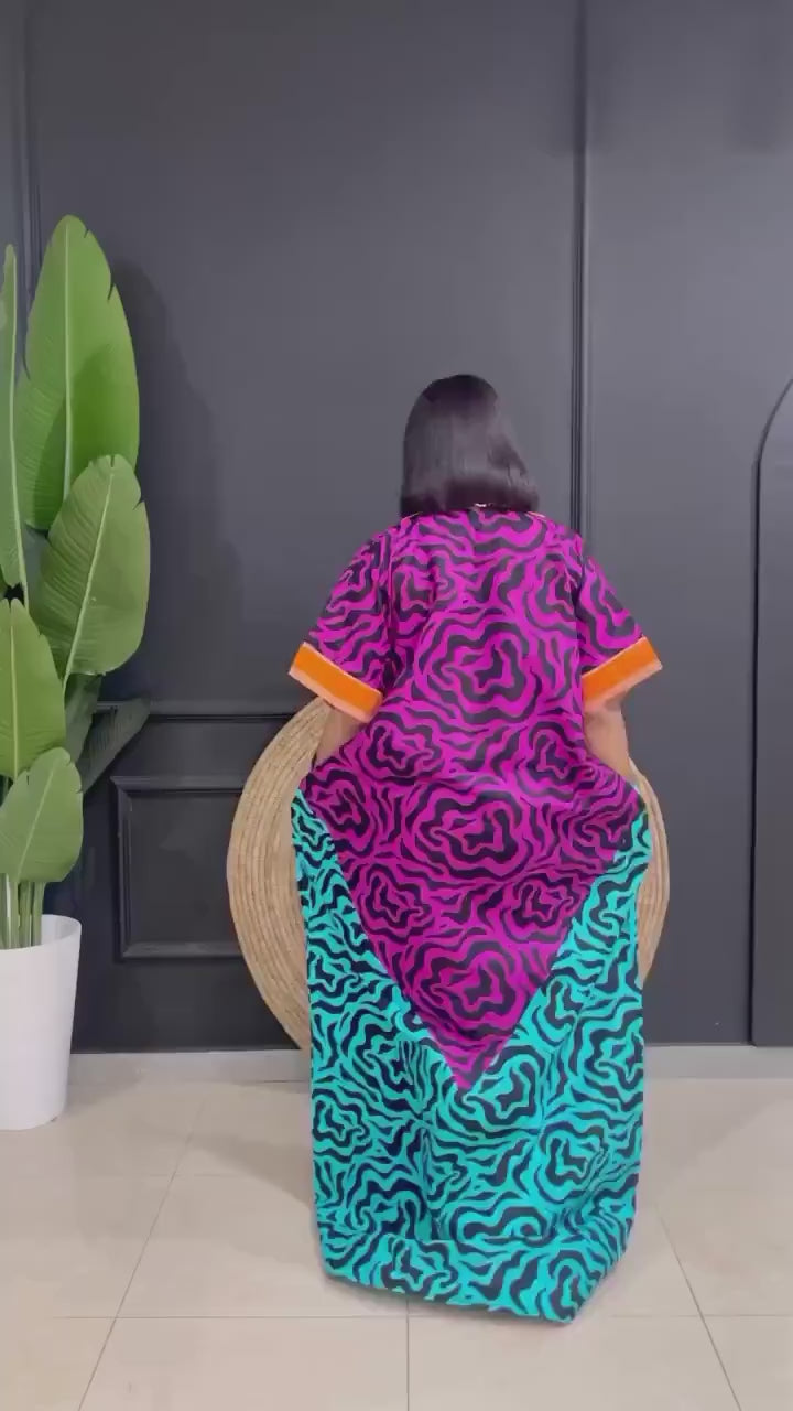 Ankara Cotton Bubu Dress | Nigerian Kaftan, One Size