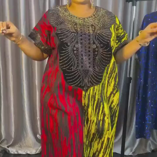 African Adire women dress| Short danshiki | Kaftan| African wear | Nigerian made | Party dress| Rich AuntyBlack History
