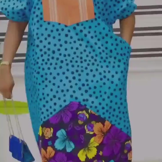 African Ankara Boubou dress| bubu danshiki | Kaftan| Handmade African print dress | Nigerian made | Tie and Dye | Boubou| Rich aunty| Ankara