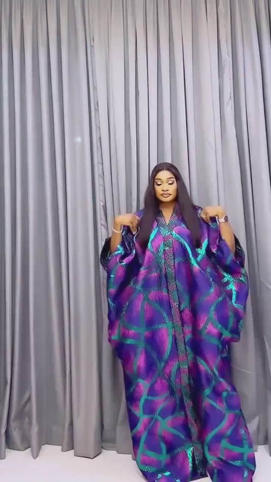 European Brocade Kaftan Dress | African Boubou, Party Gown