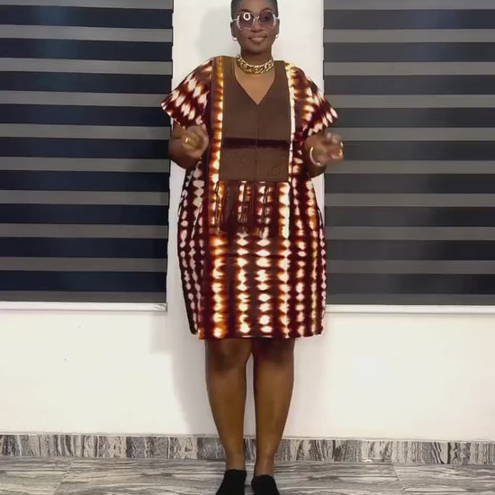 African Print Ankara Kaftan Dress | Nigerian Cotton Party Wear