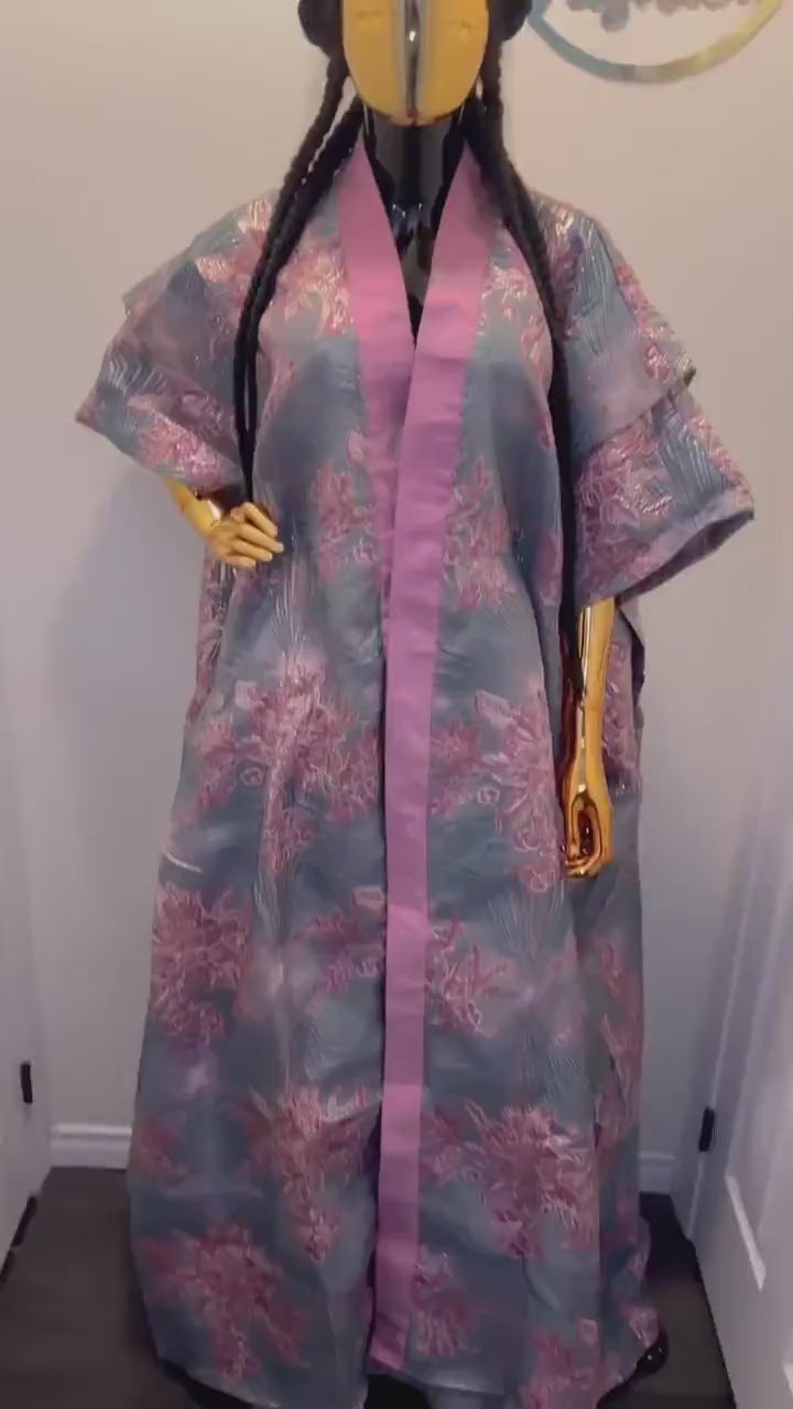 Brocade Kimono and Pants Set: African Style, European Fabric